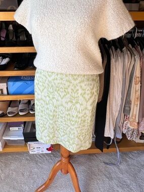 EUC ANN TAYLOR Light Green and White Pencil Skirt